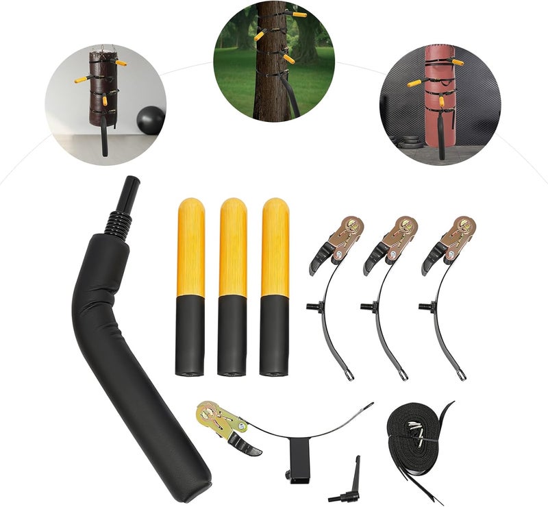 HAPPCUCOE Wing Chun Wooden Dummy Training Equipment, Portable Chinese Kong Fu Training Tool, Wall Mounted Wing Chun Dummy with 3pcs Wooden Dummy Arms and 1 Leg - Image 1